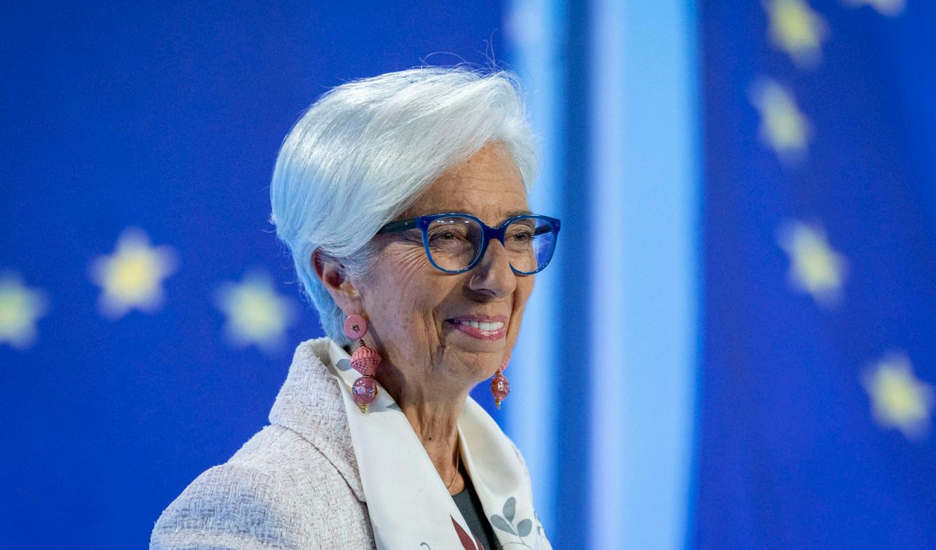 ECB-chefen Christine Lagarde lämnar nytt räntebesked. Arkivbild. Foto: Michael Probst/AP/TT