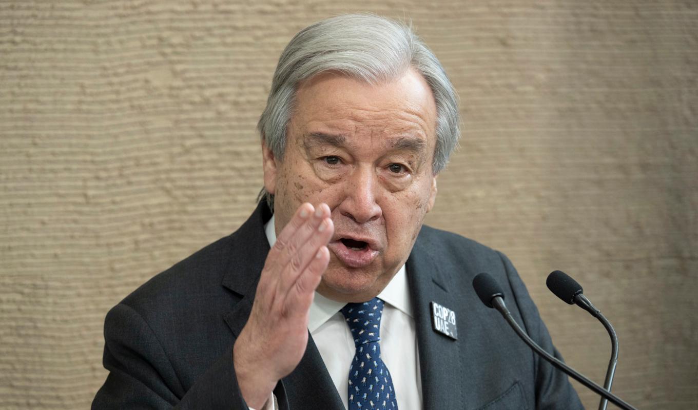 FN:s generalsekreterare António Guterres vädjar om fortsatt bistånd till FN-organet Unrwa. Arkivbild. Foto: Henrik Montgomery/TT
