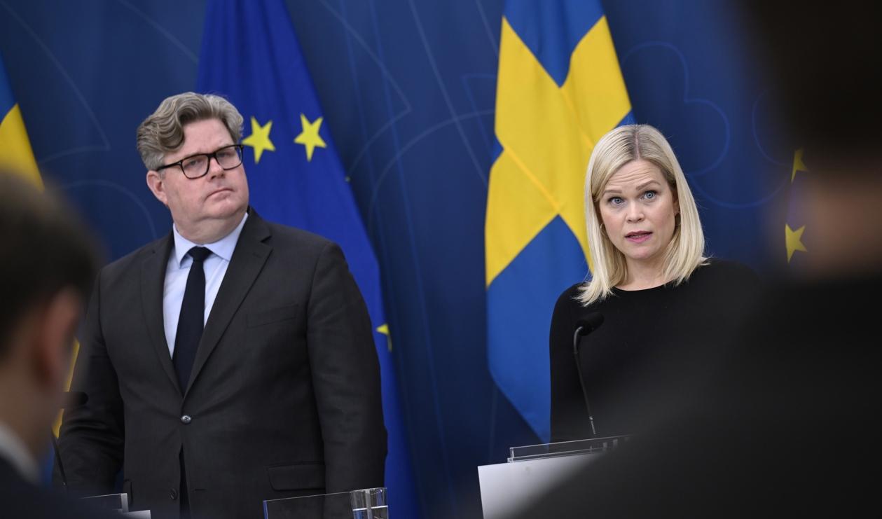 Justitieminister Gunnar Strömmer (M) och jämställdhetsminister Paulina Brandberg (L). Arkivbild. Foto: Pontus Lundahl/TT