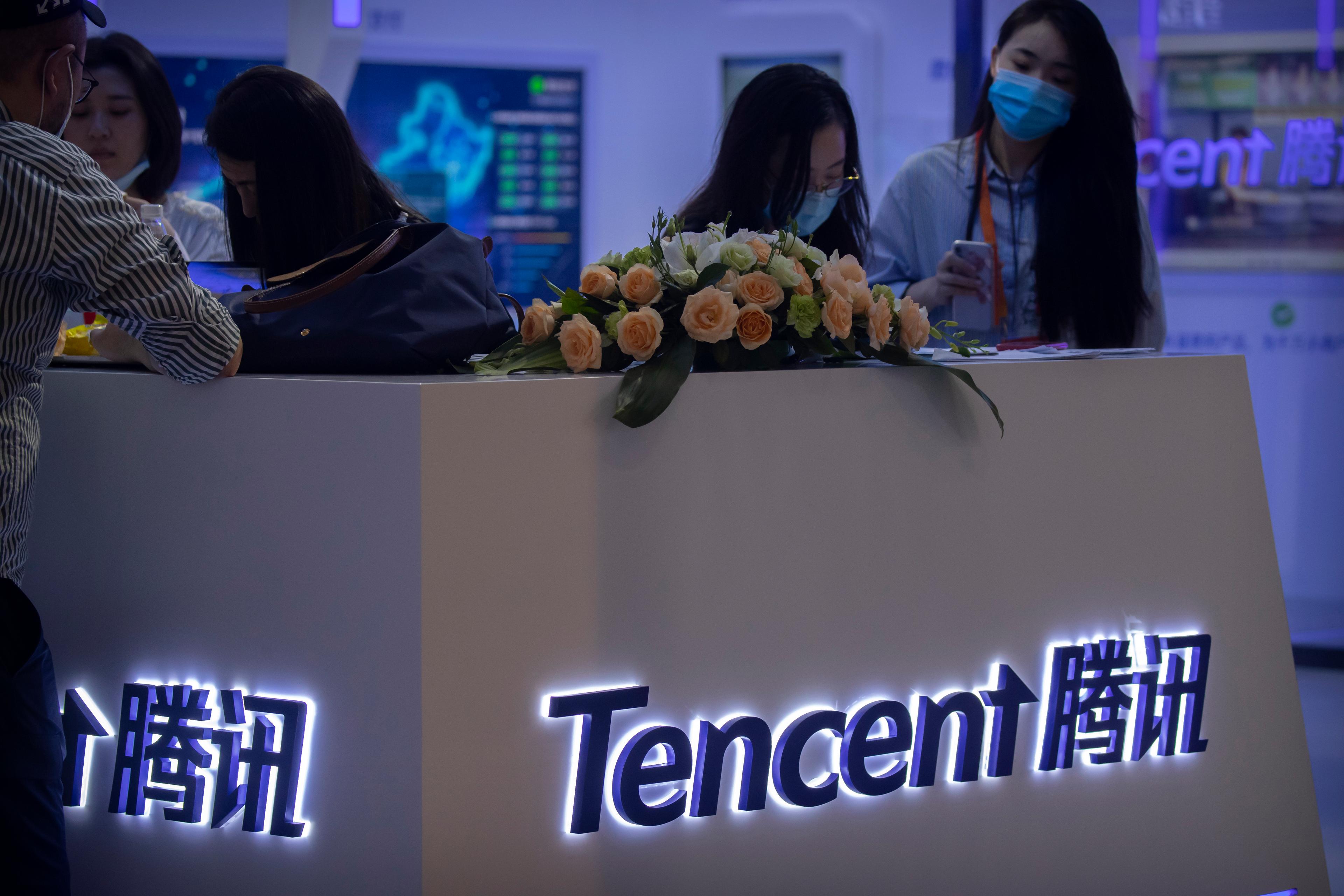 Rapport från Tencent Holdings. Arkivbild. Foto: Mark Schiefelbein AP/TT