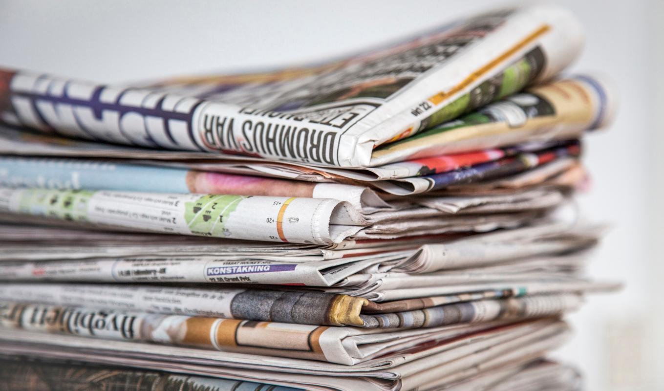 Vid årsskiftet görs det statliga stödet till medier om - med risk för att flera tidningar kommer att tvingas lägga ned, enligt en ny branschrapport. Arkivbild. Foto: Helena Landstedt/TT