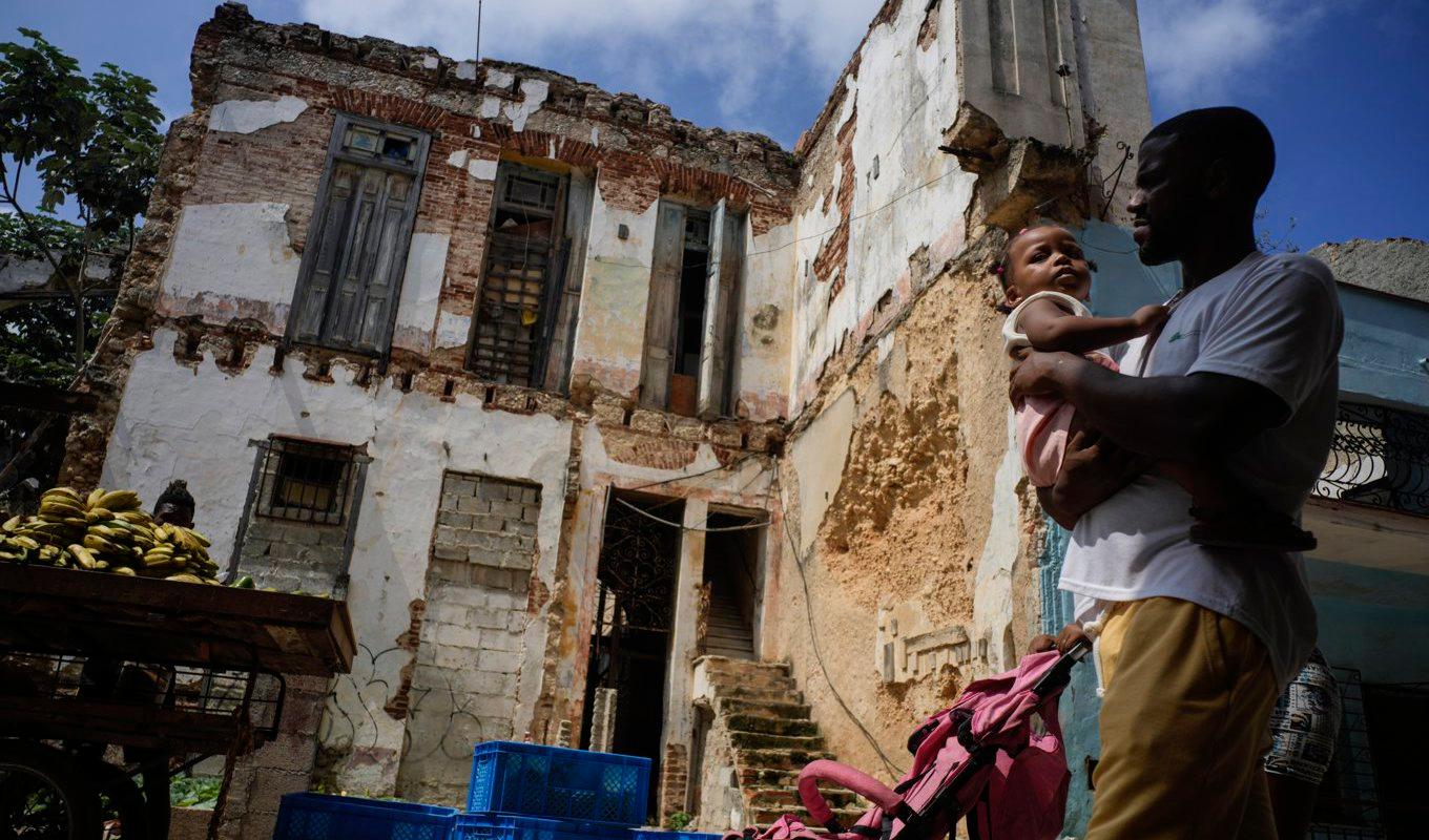 Huset på gatan Villegas i Havanna sägs en gång ha tillhört en adelsman. Foto: Ramon Espinosa/AP/TT