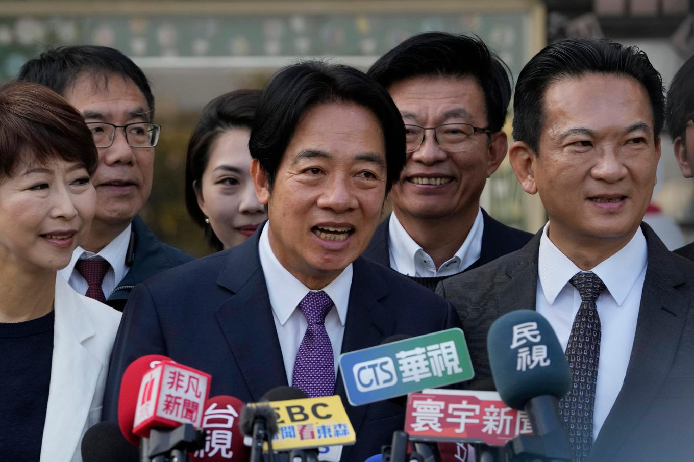 Nuvarande vicepresidenten och kandidaten i Taiwans presidentval, partiet DPP:s Lai Ching-Te. Foto: Ng Han Guan/AP/TT