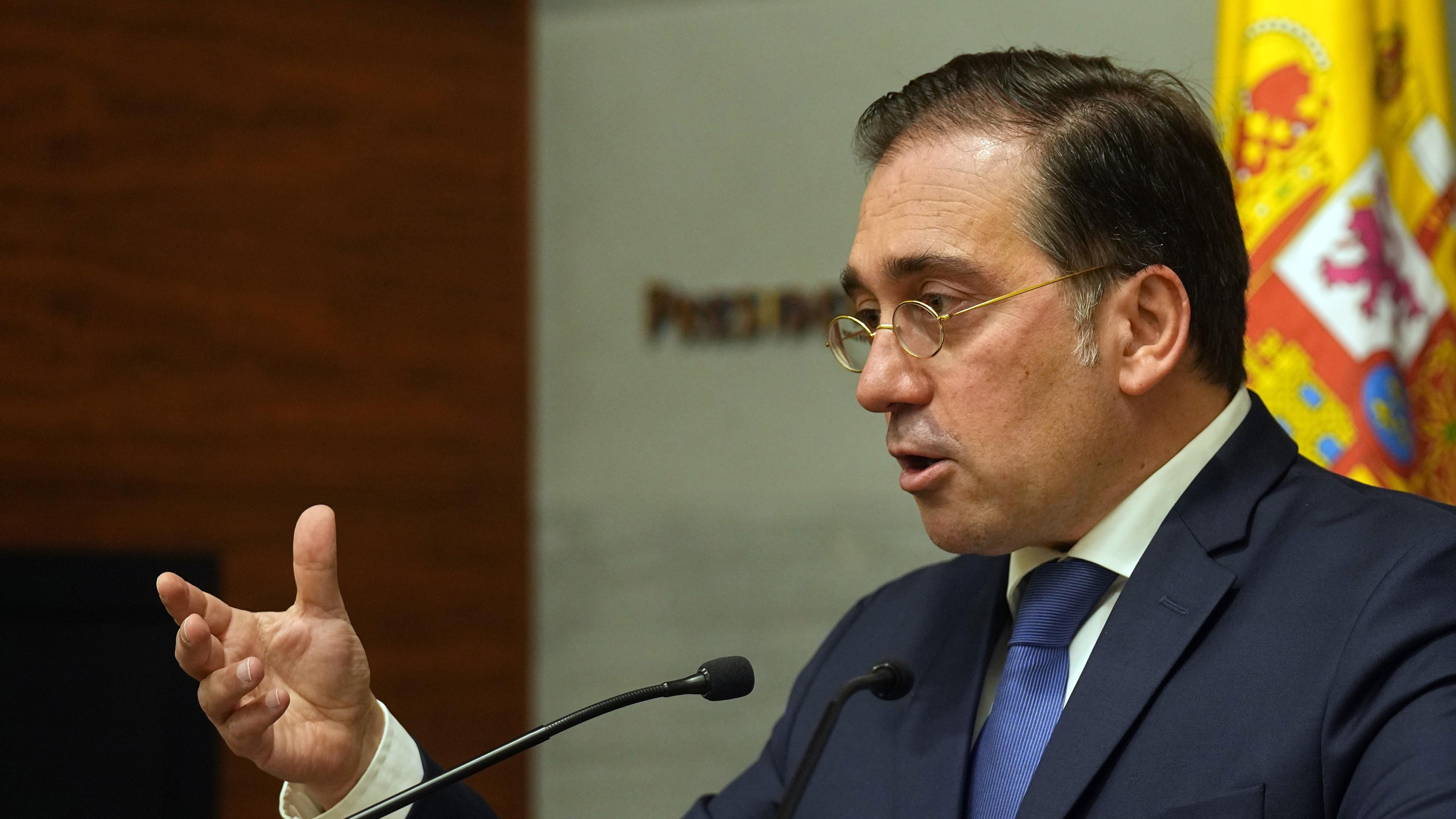 Spaniens utrikesminister José Manuel Albares. Arkivbild. Foto: Bilal Hussein/AP/TT