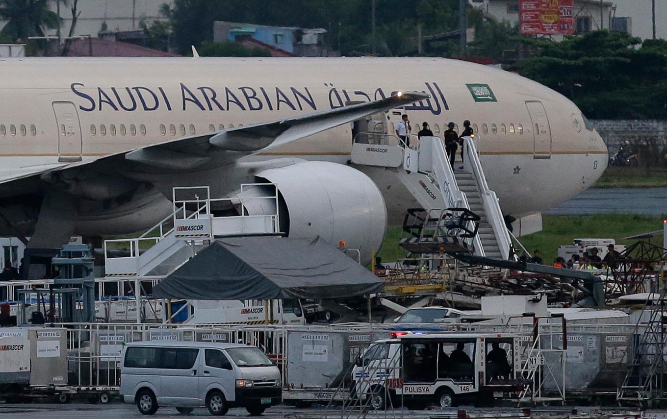 Ett flygplan tillhörandes flygbolaget Saudia. Arkivbild. Foto: Aaron Favila/AP/TT