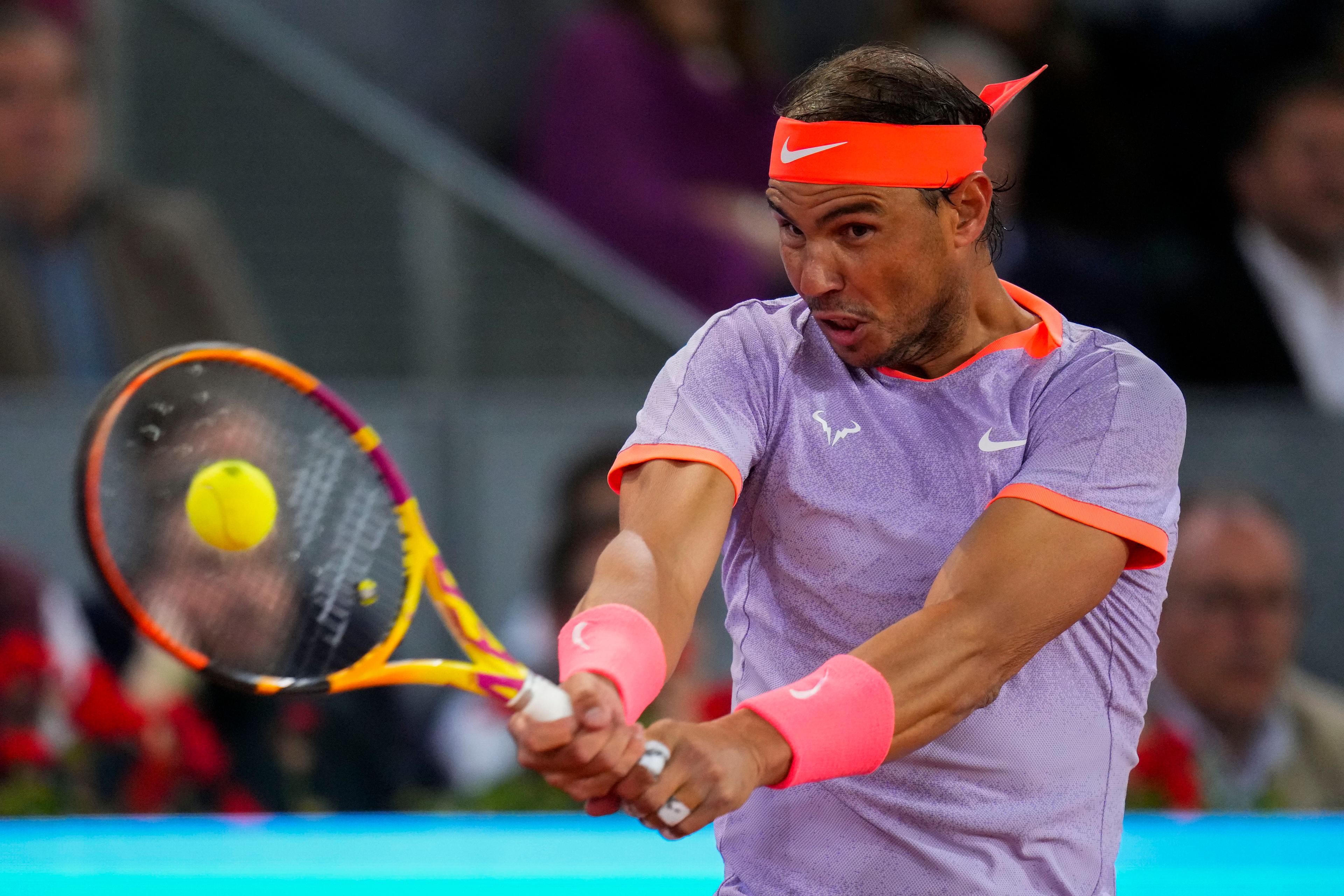 Rafael Nadal förlorade med 0–2 i set mot Jiri Lehecka. Foto: Manu Fernandez/AP/TT