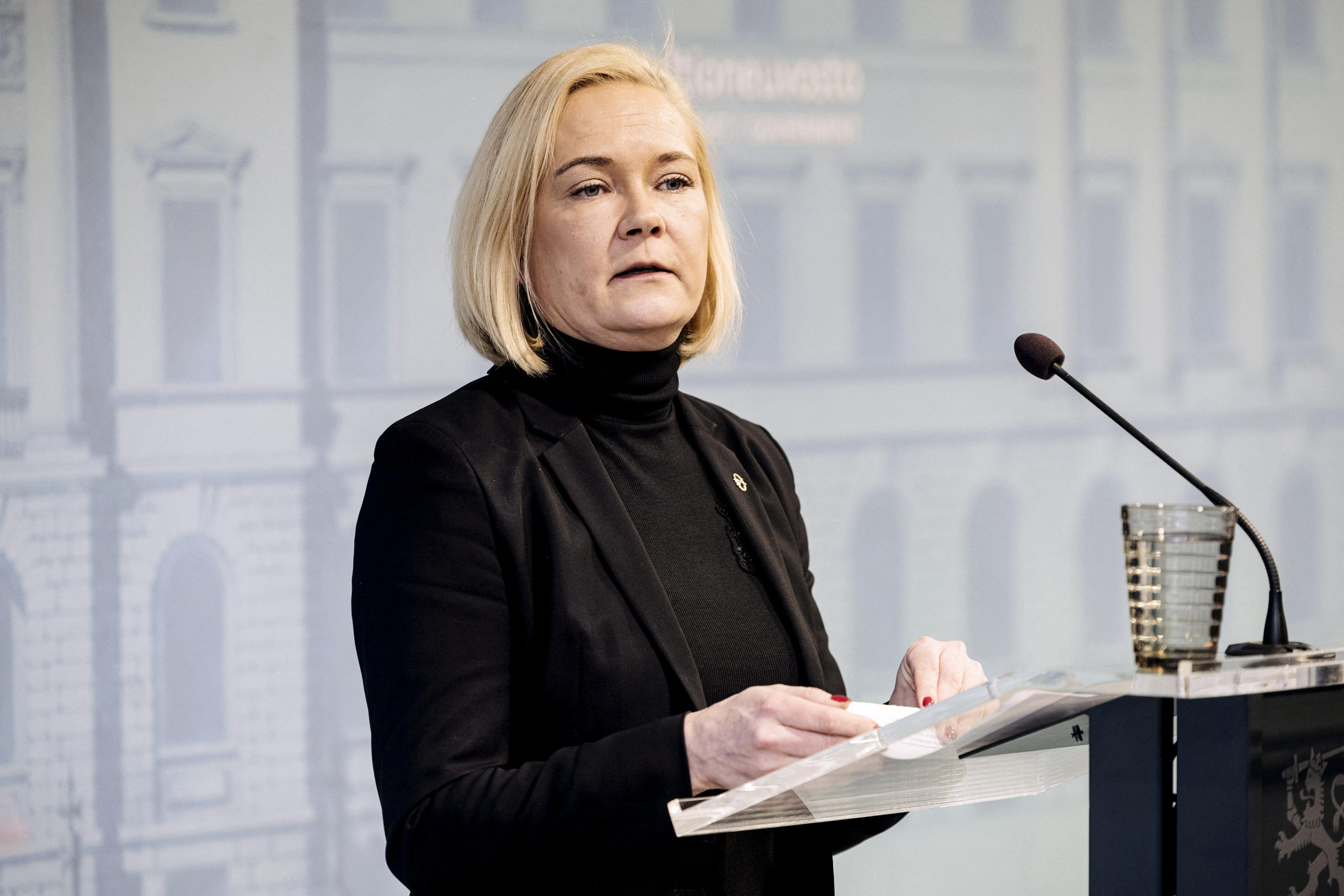 Finlands inrikesminister Mari Rantanen (Sannfinländarna). Foto: Roni Rekomaa/Lechtikuva/AFP via Getty Images