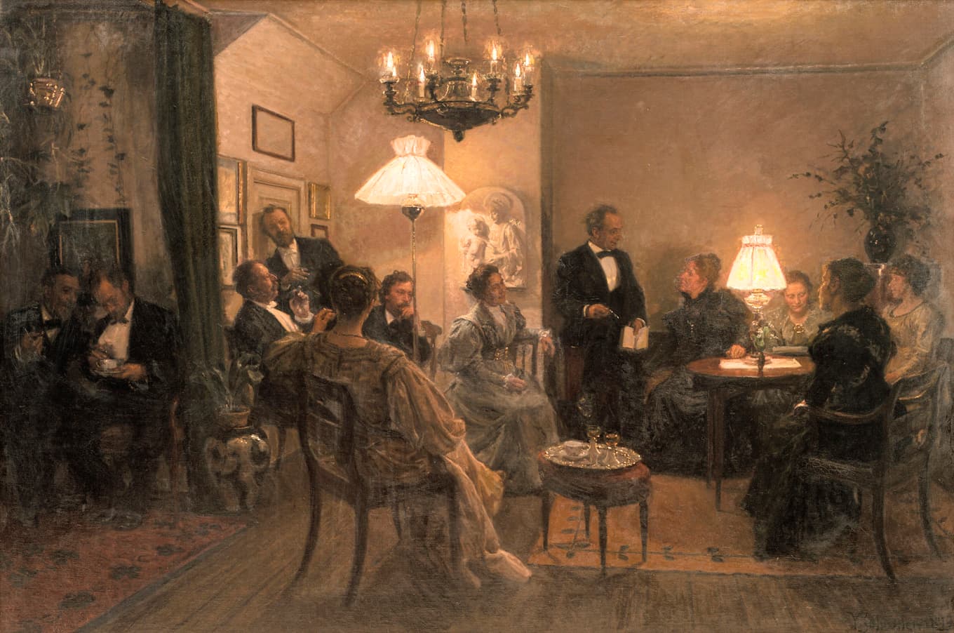 Åren kring sekelskiftet 1900 och ett växande borgerligt bildningsideal inledde en nordisk guldålder för kulturtidskrifter. Målning av Viggo Johansen (1851–1935). Foto: Statens Museum for Kunst/Wikimedia Commons