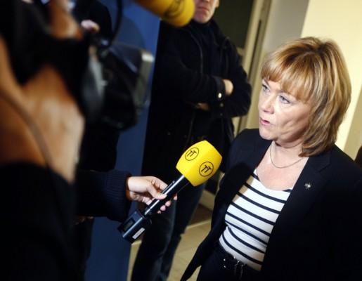 Sveriges justitieminister Beatrice Ask då hon uttalade sig om amerikanska övervakningskameror i november 2010. (Foto: Fredrik Persson/ AFP)