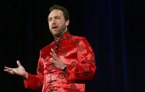 Jimmy Wales, grundaren av Wikipedia, håller tal vid Sun Microsystems utbildningskonferens på hotell Waldorf Astoria i New York 9 mars 2006. (Foto: Mario Tama/Getty Images)