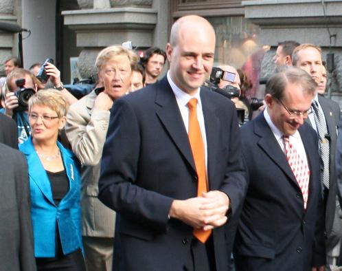 Statsminsiter Fredrik Reinfeldt presenterade i går den nya regeringens 22 ministrar. (Foto: Epoch Times/Li Zhihe)