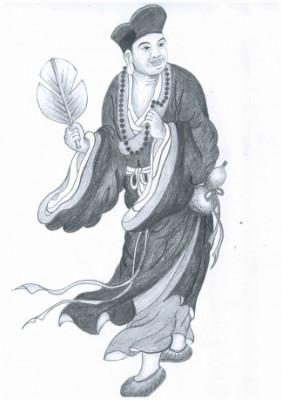 Ji Gong den legendariske excentriske munken från Songdynastin. (Illustratör: Yeuan Fang / Epoch Times)