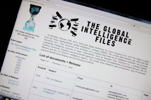 En skärmdump från WikiLeaks den 27 februari. (Karen Bleier/AFP/Getty Images)