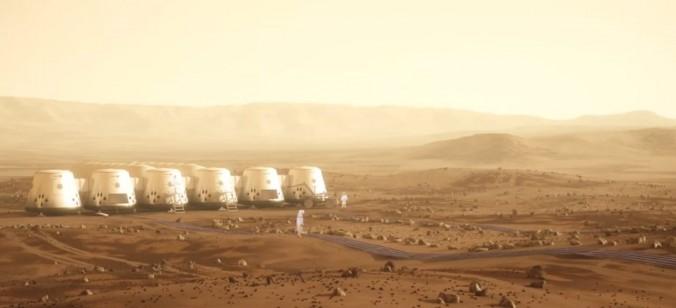 En konstnärs tolkning av den planerade bosättningen på Mars. (Skärmdump/YouTube)
