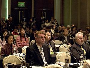 Representanter från internationella människorättsorganisationer samlades i Taiwans huvudstad Taipei i slutet av februari för att diskutera mänskliga rättigheter i Kina och OS i Peking 2008. (Tang Bing/ Epoch Times)