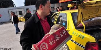 Taxiförare i Kina har genomfört strejker för att protestera mot taxiföretagens utsugning. (Foto: AFP)