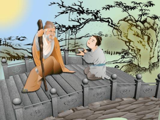 
Zhang Liang var även känd för sin tolerans och respekt för äldre. (Illustrerad av Cathrine Chang, Epoch Times)
                                            