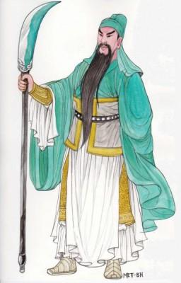 Guan Yu den helige krigaren som var lojal och rättfärdig. (Illustrerad av Blue Hsiao / Epoch Times)