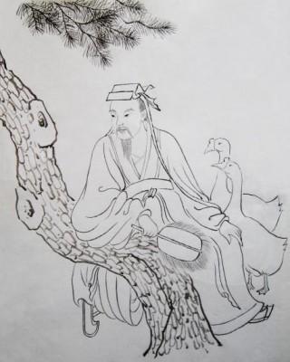 Wang Xizhi en mycket aktad och vis man inom kalligrafi. (Illustratör: Jade, Epoch Times)