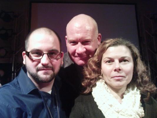 Filmskaparna Jaya Gibson, Ethan Gutmann och Elefteria Kalogritsa på filmfestivalen i Göteborg. (Susanne Adler/ Epoch Times)