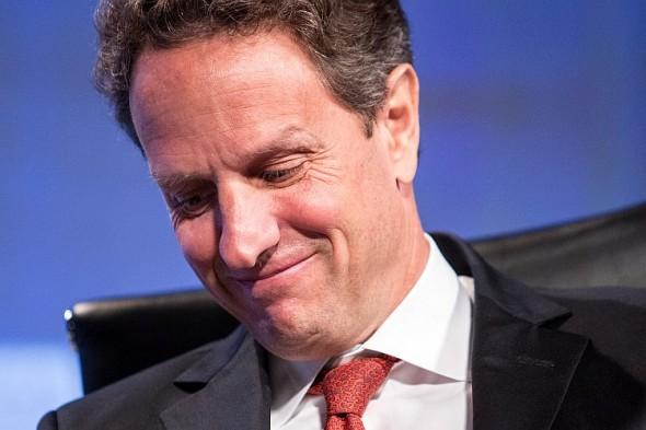 USA:s finansminister Timothy Geithner talar vid 2012-års finanspolitiska toppmötet förra månaden i Washington, DC. Geithner representerar USA i gruppen av sju (G-7) nationers möte i New York. (Foto: Brendan Hoffman / Getty Images)
