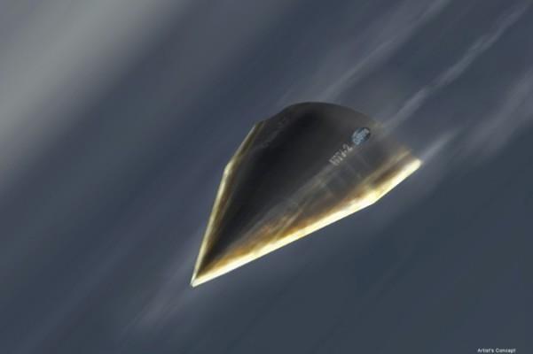 Konstnärs bild av Darpas Hypersonic Technology Vehicle (HTV-2). Den kinesiska regimen gjorde nyligen sitt fjärde test av en överljudsmissil. (Darpa)