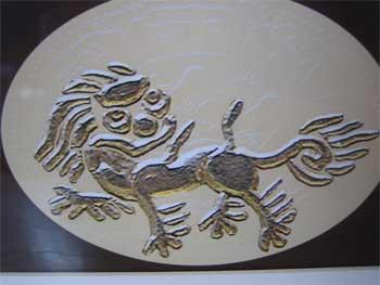 Tibetansk tigerhund som funnits på ett minst 2000 år gammalt mynt. (Foton: Tobias Elvhage)

