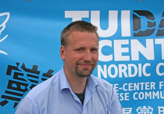 Jörgen Bergman, ordförande i Tuidang-center Sverige, berättade att föreningen ser den 1 juli, då KKP bildades, som en sorgens dag. (Foto: Pirjo Svensson/Epoch Times)
