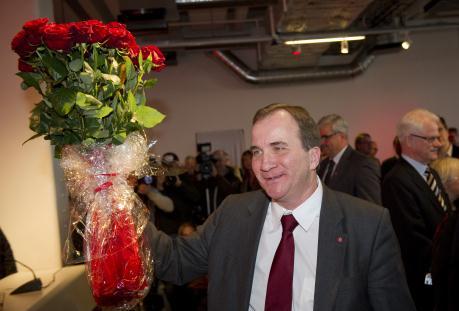 Den nyvalde socialdemokratiske partiledaren Stefan Löfén vid partistyrelsens möte den 27 januari. (Foto: Jonathan Nackstrand / AFP)