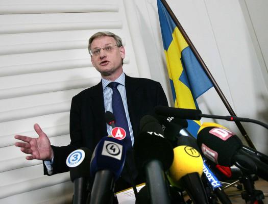Den svenska utrikesministern Carl Bildt på en presskonferens den 8 januari 2007. (Foto: AFP/Scanpix/ Jonas Ekströmer)