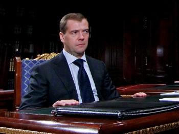 Rysslands president Dmitrij Medvedev på sitt kontor i presidentpalatset i Gorki utanför Moskva, den 22 november, 2011. (Foto: Yekaterina Shtukina / AFP / Getty Images)
