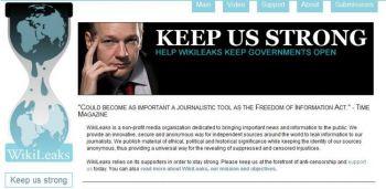 Wikileaks nya hemsida, som nu ligger på wikileaks.ch (Skärmdump från wikileaks.ch)