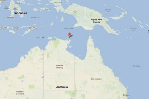 En skärmbild från Google Maps över Wessel Islands vid Australiens norra kust.