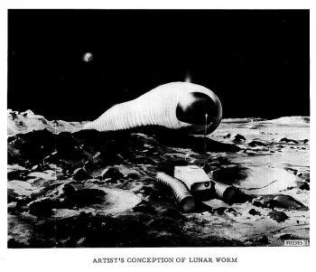 En konstnärs vision av hur månmasken korsar terrängen på månen. (NASA)
