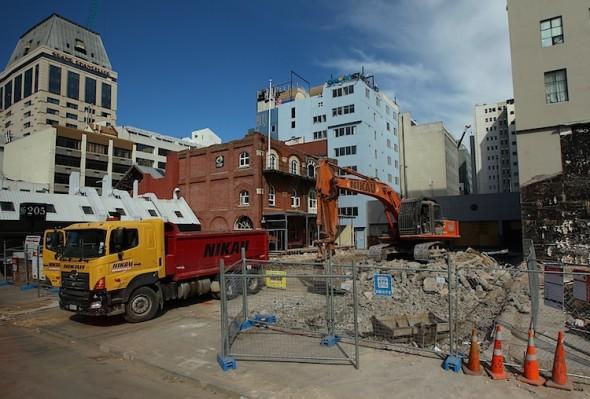 Ett kraftigt jordskalv drabbade Christchurch den 23 december 2011. Staden hade bara hunnit börja återuppbyggnaden efter det stora skalvet den 22 februari i år (Foto: Cameron Spencer/Getty Images)