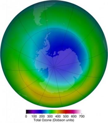 Ozonhålets utbredning i oktober 2013. Den klassiska mättekniken har dock begräsningar enligt forskare på NASA. (Foton: NASA)
