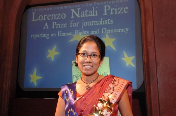 Lankesiska journalisten Wijedasa Namini fick EU:s journalistpris  för en artikel om Tamilska Tigrarnas tvångsvärvning av barn soldater. (Foto: European Community, 2006)