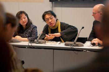 Poeten Bei Ling, företrädare för de kinesiska författarna på årets bokmässa i Frankfurt. (Foto: Jason Wang / The Epoch Times)