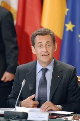 Frankrikes president Nicolas Sarkozy deltar på ett möte i Elyséepalats i Paris angående situationen i Darfur. (Foto: Martin Bureau/AFP/Getty Images)