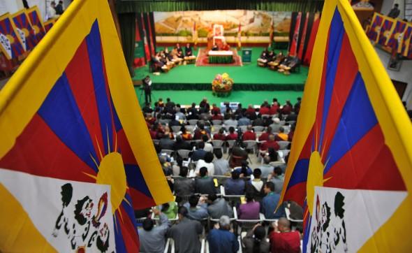 Tibetanska delegater under Second Special General meeting of Tibetans i Dharamsala den 25 september 2012. (Foto: Manjunath Kiran / AFP / GettyImages)