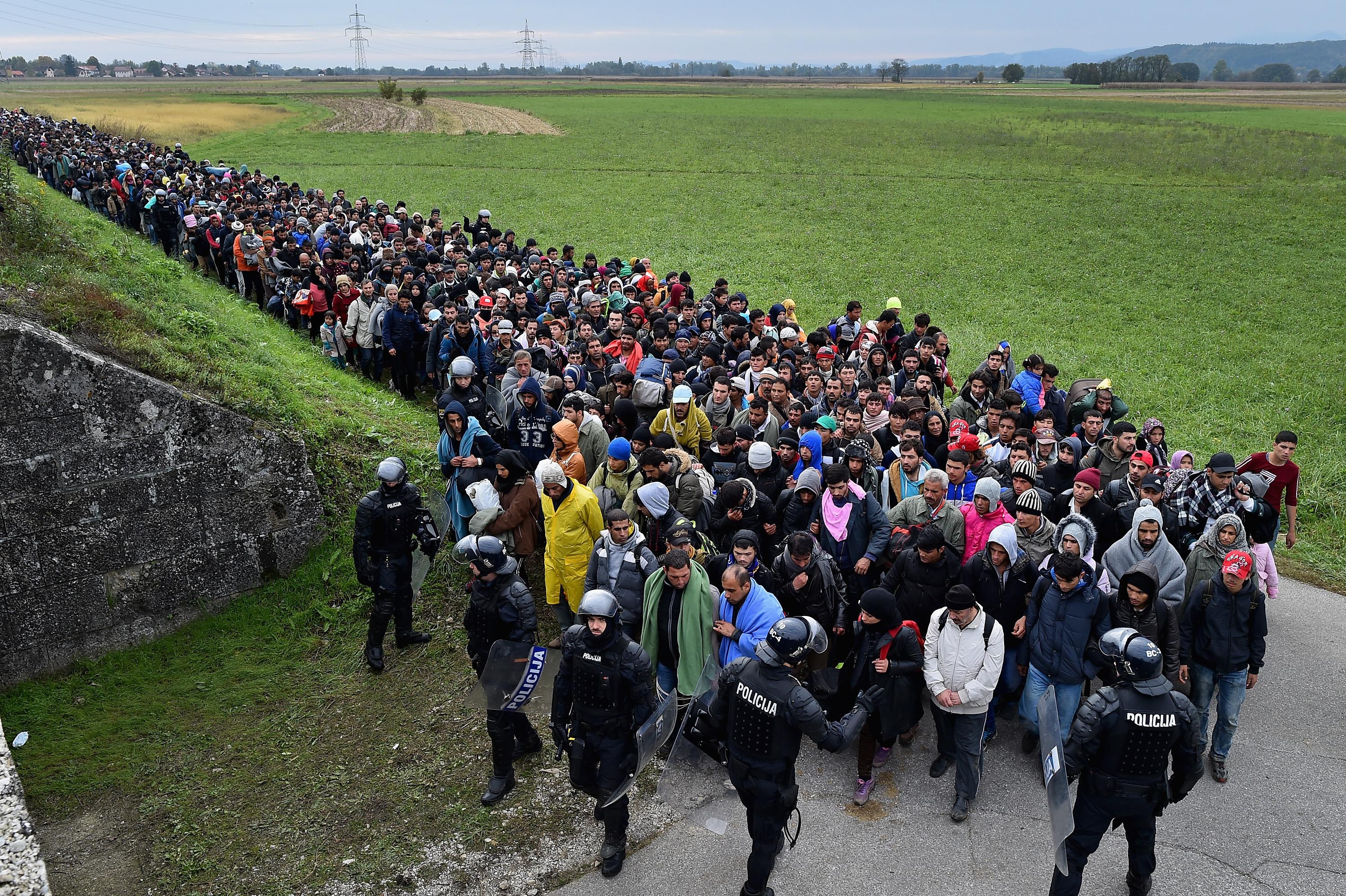 Slovenien har blivit en ny flaskhals för flyktingarna som fortfarande kommer i en aldrig sinande ström från konfliktdrabbade länder. (Foto: Jeff J Mitchell /Getty Image)