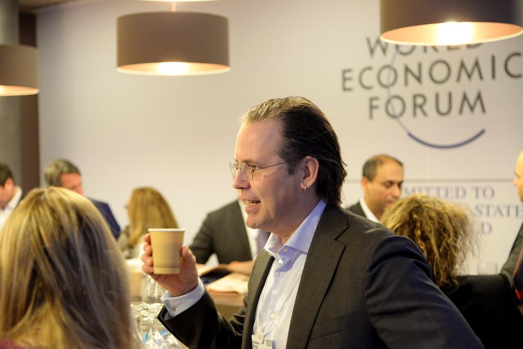 Före detta finansminister Anders Borg vid i Världsekonomiskt forum i Davos. (Foto: Lars Larsson /TT)