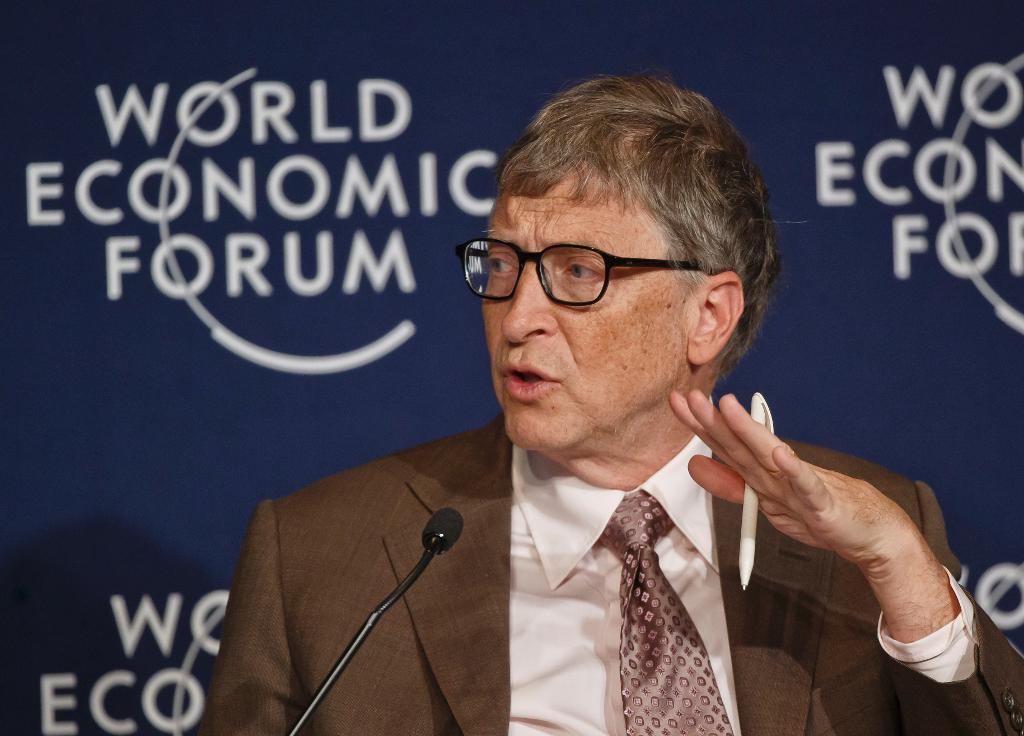Bill Gates under en paneldiskussion på Världsekonomiskt forum i Davos. (Foto: Michel Euler/AP/TT)