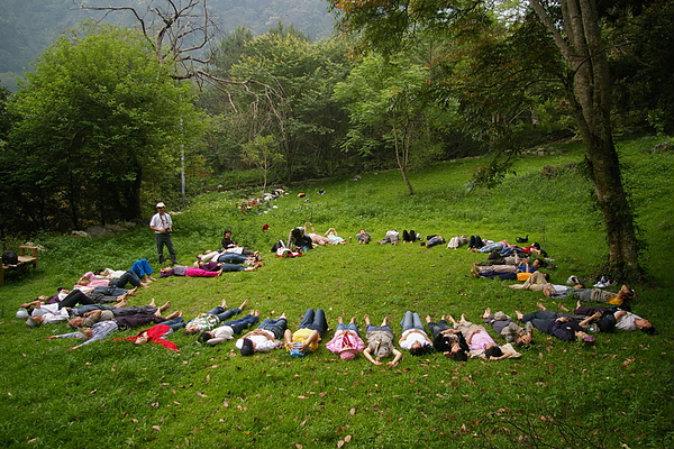 Ett foto från Yuan Juns hemsida om hur han tänker sig sin naturskola. Yuan Juns skola, som ska få kinesiska barn att komma närmre naturen, har fått stor uppmärksamhet i Kina, och snabbt dragit in pengar från donatorer. (Foto: Zhongchou)