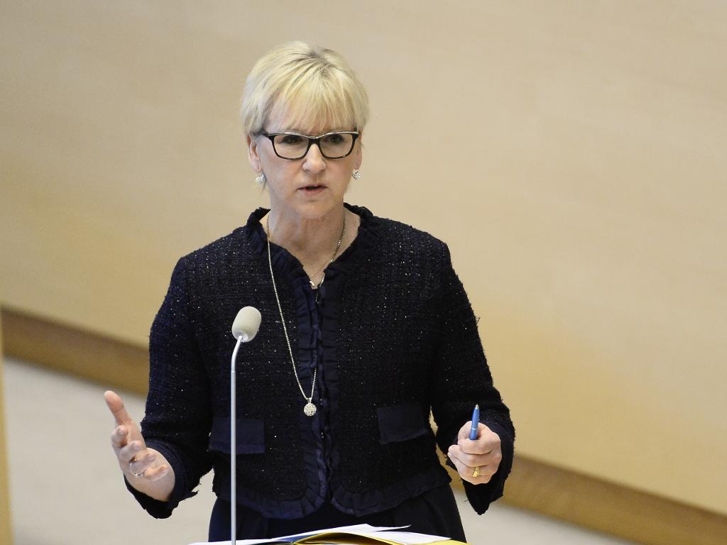 Sveriges utrikesminister Margot Wallström frågas ut i Konstitutionsutskottet under förmiddagen. (Foto: Maja Suslin /TT-arkivbild)