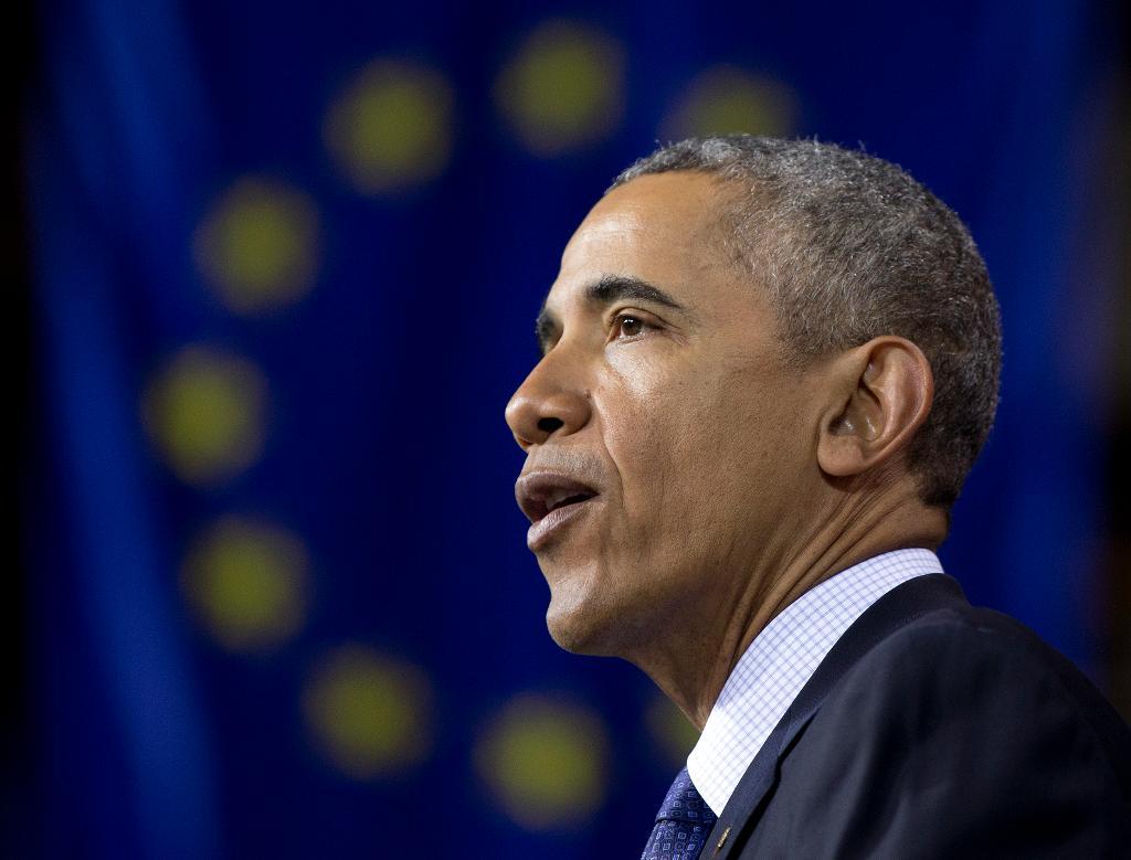 
"Ett förenat Europa var en gång en dröm för ett fåtal, och förblir mångas hopp och en nödvändighet för alla", sade Obama under sitt tal i Hannover. (Foto: Carolyn Kaster /AP/TT)