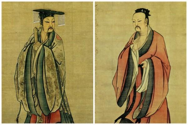 
Songdynastin avbildade kejsarna Yao (till höger) och Yu den Store. (Illustration: Public Domain-US)                                                