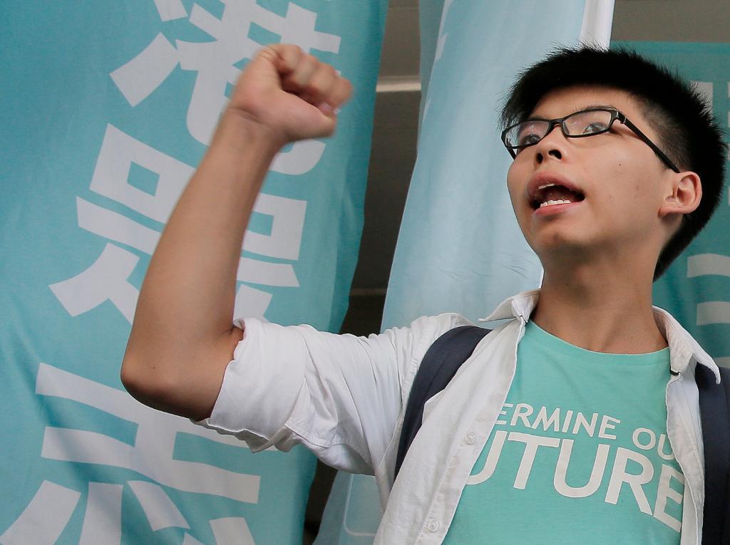 Joshua Wong efter domen. (Foto: Vincent Yu/AP/TT)