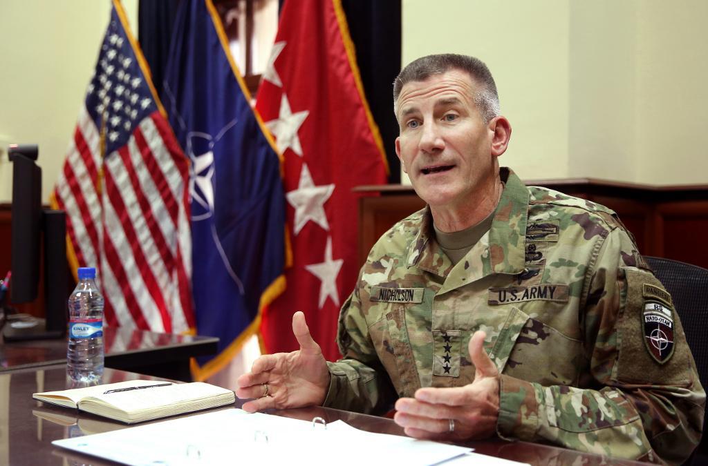USA:s och Natos befälhavare i Afghanistan, general John Nicholson. (Foto: Massoud Hossaini/AP/TT)
