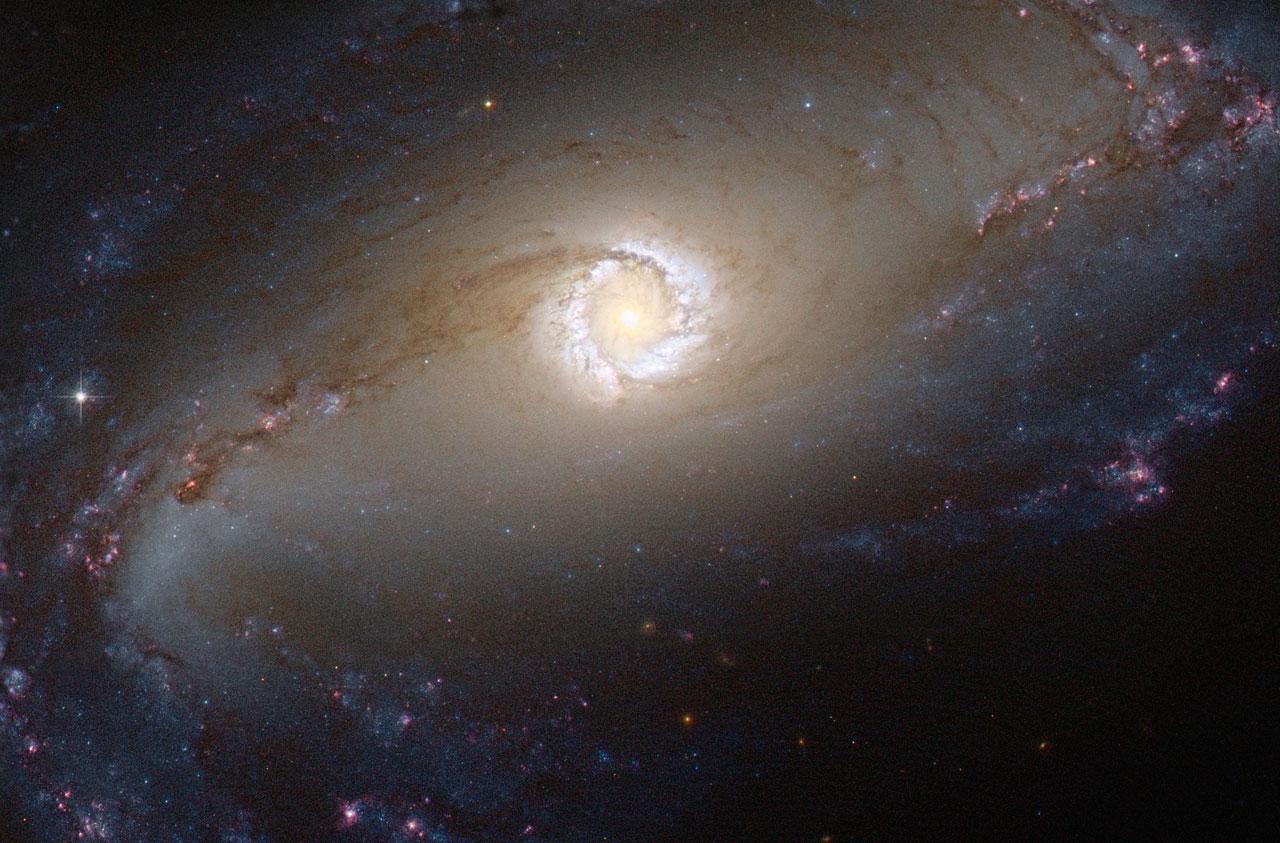Bild på spiralgalaxen NGC 1097. (Foto: NASA)
